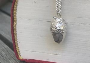 Solid Silver Acorn Pendant