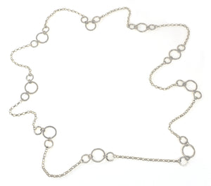 Long Hammered Circles Necklace