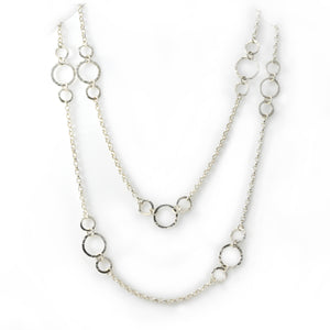 Long Hammered Circles Necklace